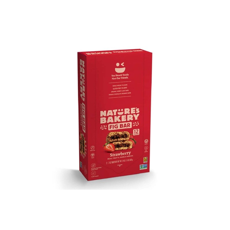 Nature's Bakery Whole Wheat Fig Bars - Strawberry Flavor, 12 Twin Packs | Real Fruit Snack