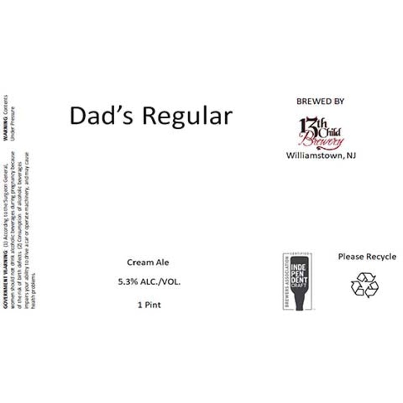 13th Child Dad's Regular Cream Ale