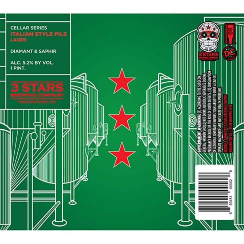 3 Stars Cellar Series Diamant & Saphir Italian Style Pils Lager